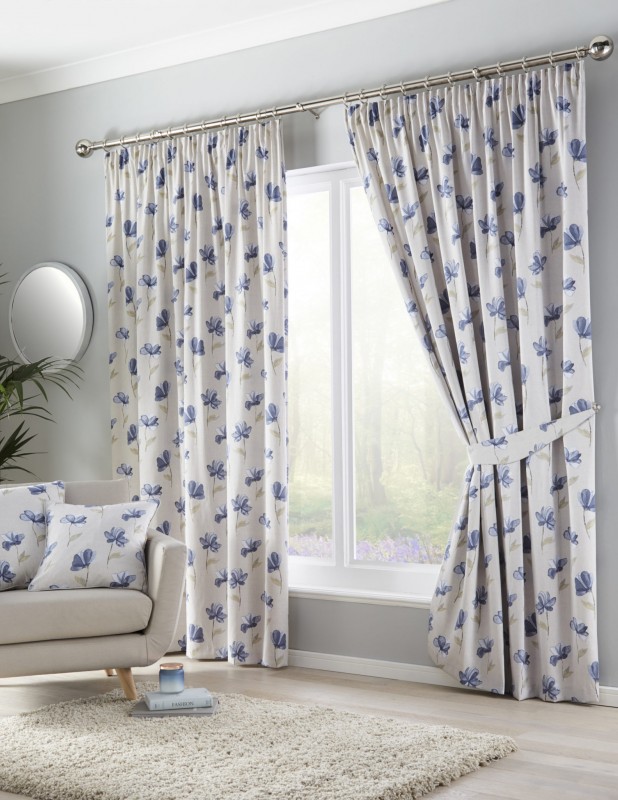 Pencil Pleat Curtains Westbury Blue